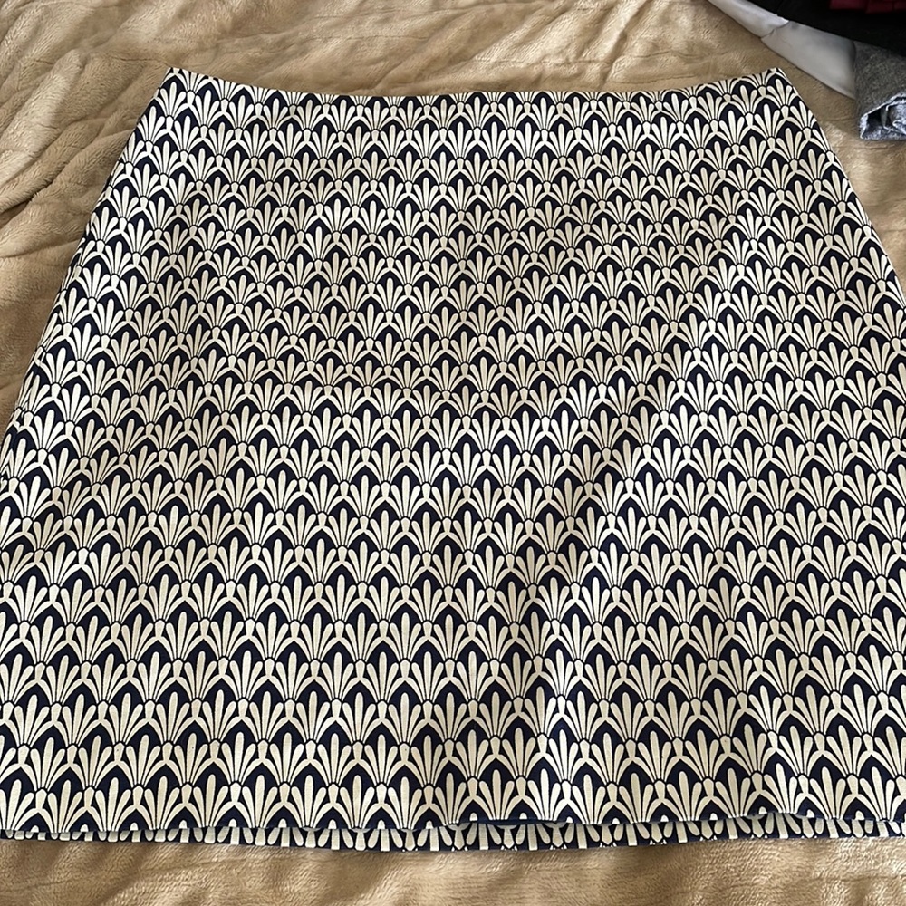 Talbots blue and white skirt